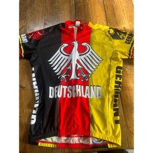 World Jerseys Germany Deutschland Cycling Jersey  Medium Eagle Crest Black Red